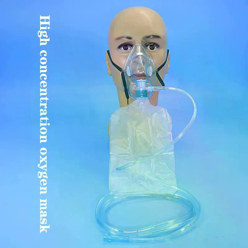Oxygen Mask Non-Rebreather - หน้ากากออกซิเจนความเข้มข้นสูงสำหรับผู้ใหญ่/เด็ก พร้อมสายยาง หน้ากากออกซิเจนแบบไม่ใช้ระบบหายใจซ้ำ พร้อมสายรัดยางยืดและถุงเก็บออกซิเจน